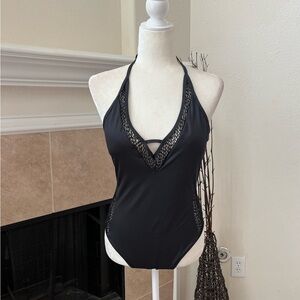 Black Halter Top Style Swimsuit
